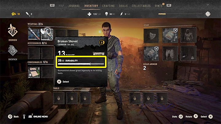 W grze Dying Light 2 wszystkie bronie białe opisane są parametrem o nazwie Trwałość - Dying Light 2: Naprawianie broni - czy jest możliwe? - Dying Light 2 - poradnik do gry