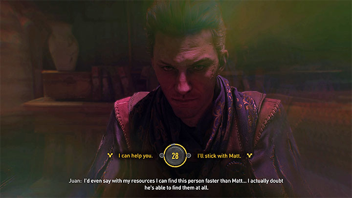 W trakcie rozmowy z Juanem czeka Was ważny wybór dokonywany pod presją czasu - Dying Light 2: Witamy na pokładzie - pomóc Juanowi czy Mattowi? - Dying Light 2 - poradnik do gry