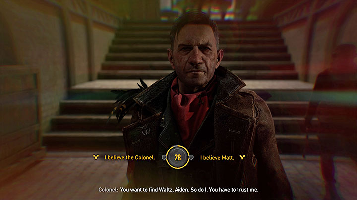 W głównym pomieszczeniu Twierdzy załączy się spotkanie z Pułkownikiem, w którym czeka Was ważny wybór - Dying Light 2: Teraz albo nigdy - zaufać Pułkownikowi czy Mattowi? - Dying Light 2 - poradnik do gry