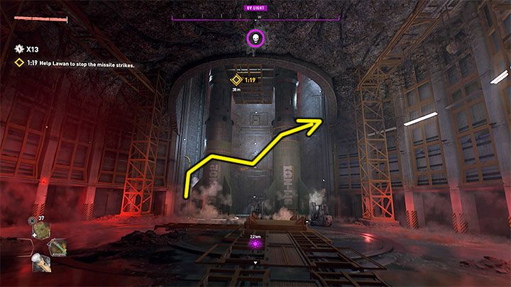 Po dotarciu do silosu rakietowego musicie rozpocząć wspinaczkę na górne balkoniki - Dying Light 2: X13 - zakończenie 1 czy zakończenie 2? - Dying Light 2 - poradnik do gry