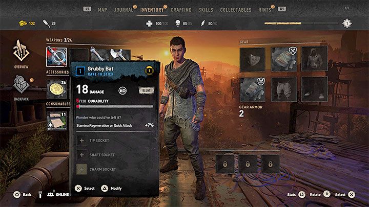 Bronie w Dying Light 2 opisane są wskaźnikiem o nazwie Trwałość - informuje on o tym jak długo może być jeszcze używana dana broń zanim dojdzie do jej całkowitego zniszczenia - Dying Light 2: Porady na start - Dying Light 2 - poradnik do gry