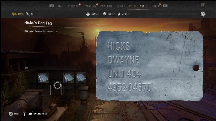W trakcie wykonywania zadania głównego Audycja (Broadcast) będziecie zmuszeniu przeszukać ciała waszych poległych w boju towarzyszy - Dying Light 2: Pamiątki (Garrison) - lista wszystkich - Dying Light 2 - poradnik do gry