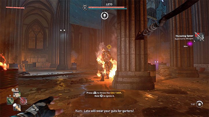 W atakowaniu Leto i osłabianiu bossa mogą Wam pomagać 2 rodzaje unikalnych obiektów odnajdywanych na arenie - Dying Light 2: Katedra - solucja, opis przejścia - Dying Light 2 - poradnik do gry