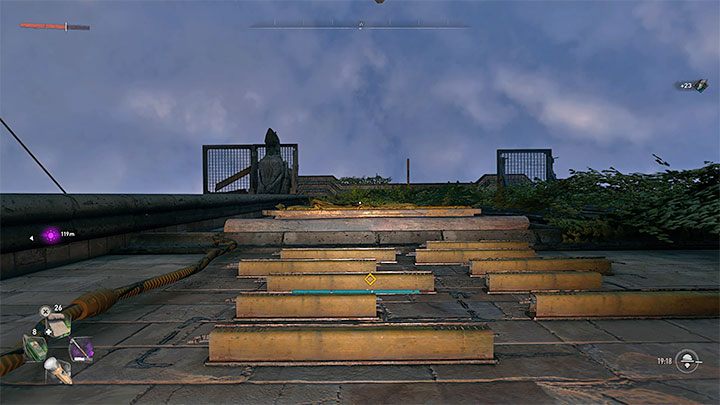 W pomieszczeniu z dużą ilością komputerów znajdziecie przejście na dach i zauważycie w oddali Kurta - Dying Light 2: Katedra - solucja, opis przejścia - Dying Light 2 - poradnik do gry