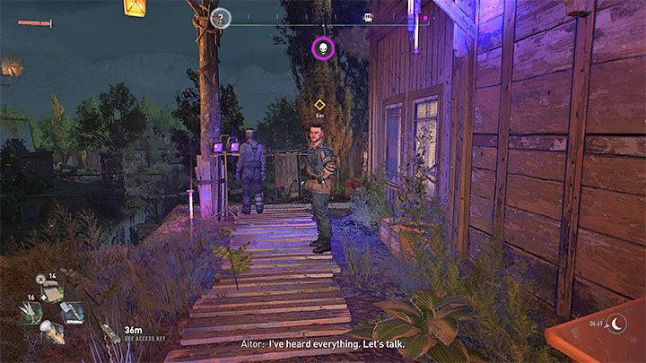 Aitor odezwie się przez krótkofalówkę i musicie dotrzeć we wskazane miejsce żeby się z nim spotkać - Dying Light 2: Nalot - solucja, opis przejścia - Dying Light 2 - poradnik do gry