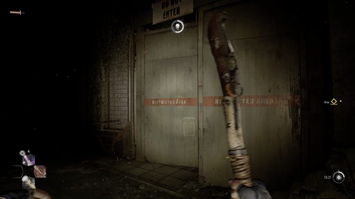 Przejdźcie przez uchylone drzwi z napisem Restricted Area i włączcie kolejny generator światła UV - Dying Light 2: Teraz twój ruch - solucja, opis przejścia - Dying Light 2 - poradnik do gry