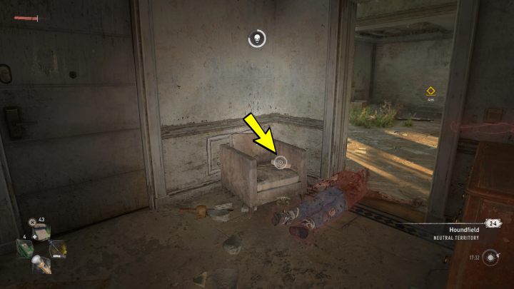7 książka leży na fotelu obok drzwi - Dying Light 2: Klub książki 8 (Book Club 8) - solucja, opis przejścia - Dying Light 2 - poradnik do gry