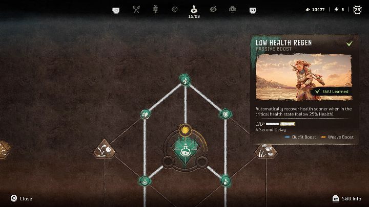 Typ: Pasywna umiejętność - Horizon Forbidden West: Ocalała (Survivor) - najlepsze umiejętności - Horizon Forbidden West - poradnik do gry