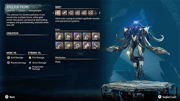 Końcowym bossem gry jest Zenitka Tilda, przy czym zajmie ona miejsce na pokładzie wielkiej i bardzo zaawansowanej maszyny Widmo Prime (Specter Prime) - Horizon Forbidden West: Osobliwość (Singularity) - solucja, opis przejścia, zakończenie - Horizon Forbidden West - poradnik do gry