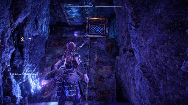 Skręćcie w lewo i przyciągnijcie skrzynię, dzięki której wskoczycie na wyższy poziom - Horizon Forbidden West: Potop (The Deluge) - solucja, opis przejścia - Horizon Forbidden West - poradnik do gry