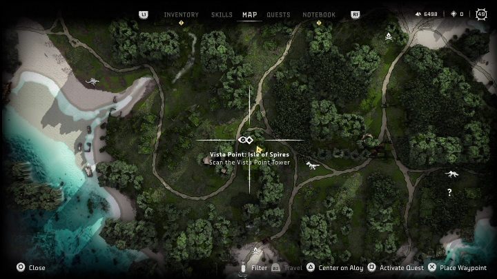 Ten punkt również znajduje się na wyspie, tak samo jak ten powyżej - Horizon Forbidden West: Punkty Vista Point - lista wszystkich - Horizon Forbidden West - poradnik do gry