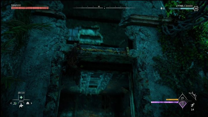 Wróćcie na dół, jedźcie windą na górę, następnie wypchnijcie skrzynię i dzięki niej wskoczcie na piętro wyżej - Horizon Forbidden West: Rachunek - jak zdobyć? - Horizon Forbidden West - poradnik do gry