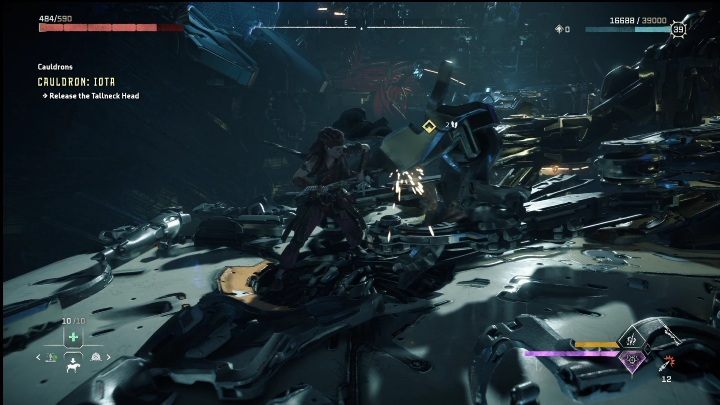 Ten mechanizm zaniesie Was prosto nad ramię, z którego doskoczycie na szczyt Żyrafa - Horizon Forbidden West: Kocioł IOTA (Solanka) - lokalizacja, opis przejścia - Horizon Forbidden West - poradnik do gry