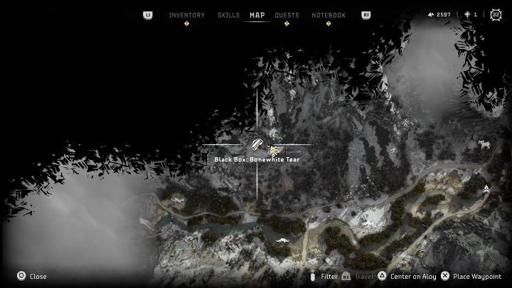 Tę skrzynię znajdziecie na północnej części regionu, blisko gór - Horizon Forbidden West: Czarne skrzynki- lista lokalizacji - Horizon Forbidden West - poradnik do gry