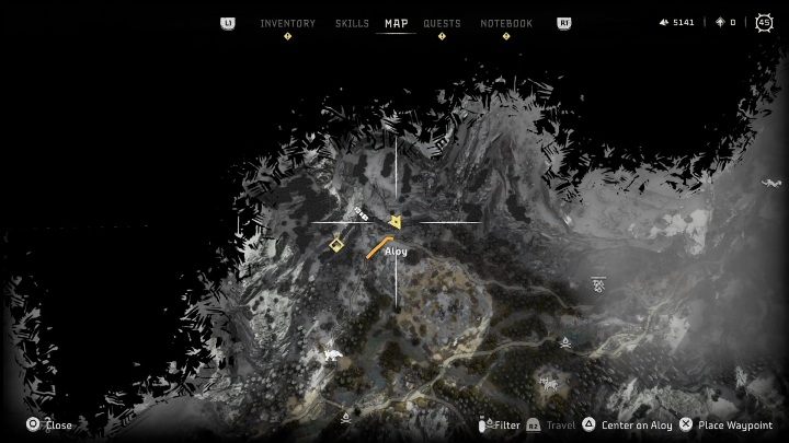 Ten dron patroluje tereny w północno zachodniej części mapy - Horizon Forbidden West: Drony badawcze - lista wszystkich - Horizon Forbidden West - poradnik do gry