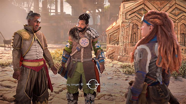 Po tym jak załatwicie wszystkie sprawy w okolicy i opcjonalnie zbadacie wszystkie unikalne miejsca możecie zagadać do Marada i Varla - Horizon Forbidden West: Na czubku lancy (The Point of the Lance) - solucja, opis przejścia - Horizon Forbidden West - poradnik do gry
