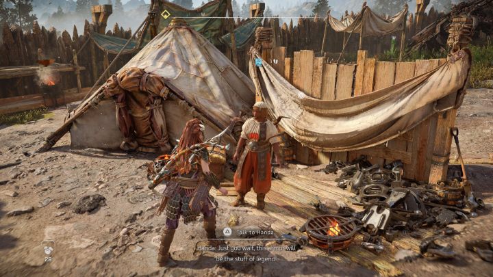 Handlarz złomem Zielenisko znajduje się niedaleko osady Paląca Włócznia (Scalding Spear) - Horizon Forbidden West: Zielenisko (Greenswell) - lista wszystkich kontraktów - Horizon Forbidden West - poradnik do gry
