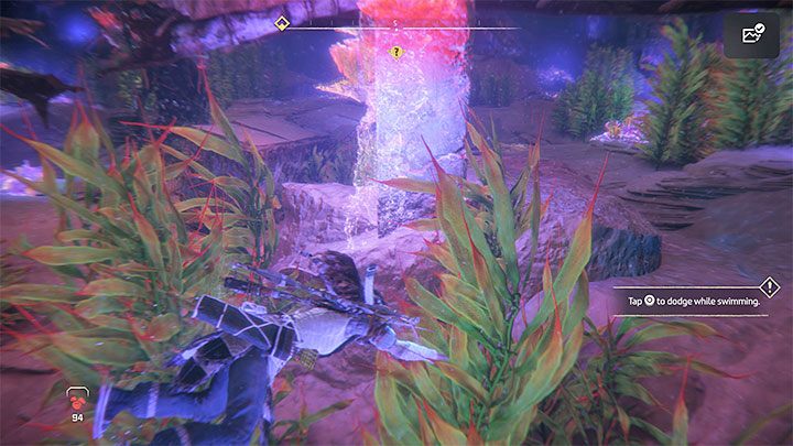 Dowiecie się o konieczności odnalezienia dwóch węzłów pomp (Pump Nodes) po to żeby doprowadzić do obniżenia poziomu wody w zalanym kompleksie - Horizon Forbidden West: Morze piasku (The Sea of Sands) - solucja, opis przejścia - Horizon Forbidden West - poradnik do gry