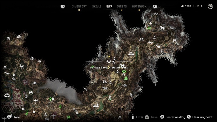 Takich miejsc znajdziecie kilka na mapie - Horizon Forbidden West: Zatopione jaskinie - jak ukończyć? - Horizon Forbidden West - poradnik do gry