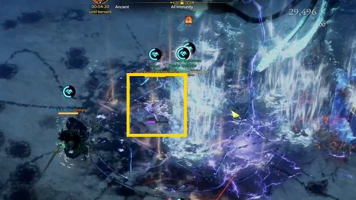 Niektóre ataki specjalne bossa mogą petryfikować sojuszników - sygnalizowane są kolorem niebieskim - Lost Ark: Sea of Indolence - boss, jak pokonać? - Lost Ark - poradnik do gry