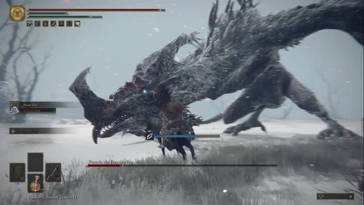 Najbardziej wrażliwą częścią ciała smoka jest głowa - Elden Ring: Borealis, Polarna Mgła (Borealis the Frozen Fog) - boss, jak pokonać? - Elden Ring - poradnik do gry