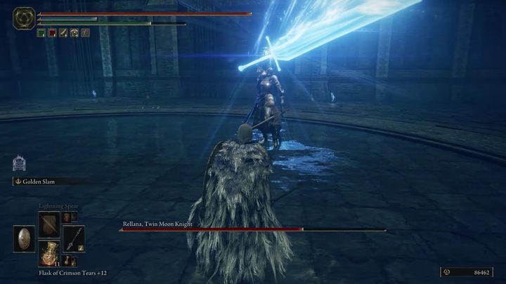 Atakami dystansowymi Rellany jest pojedyncza magiczna fala uderzeniowa lub magiczne sztylety - Shadow of the Erdtree: Jak pokonać bossa Rellana, Rycerz bliźniaczych księżyców (Rellana, Twin Moon Knight)? - Elden Ring - poradnik do gry