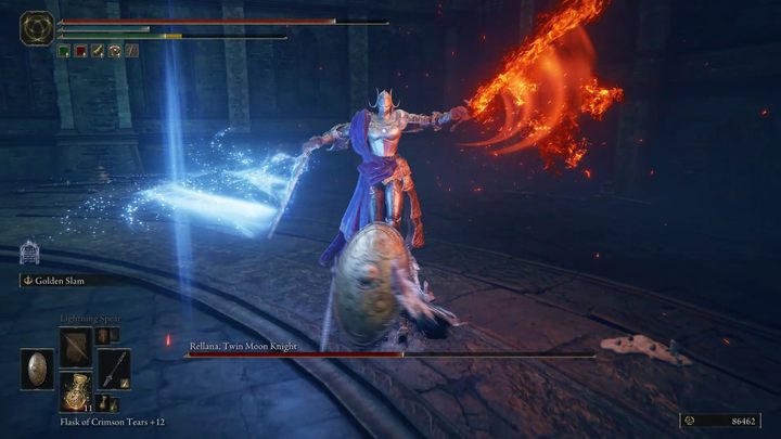 Gdy Rellana straci połowę zdrowia rozpocznie się faza druga - Shadow of the Erdtree: Jak pokonać bossa Rellana, Rycerz bliźniaczych księżyców (Rellana, Twin Moon Knight)? - Elden Ring - poradnik do gry