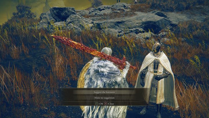 Gdy kobieta zapyta Was o to, komu powinna się przyjrzeć bliżej, staniecie przed wyborem jednej z 3 opcji - Shadow of the Erdtree: Leda, rycerz igły - solucja, opis przejścia - Elden Ring - poradnik do gry