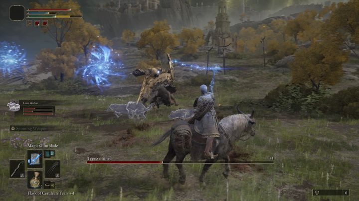 O wiele lepszym pomysłem będzie skorzystanie z czarów, które castują się nieco dłużej, jak np - Elden Ring: Obrońca drzewa (Tree Sentinel) - boss, jak pokonać? - Elden Ring - poradnik do gry