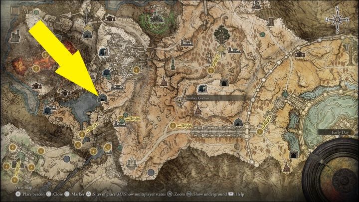 Boss znajduje się w Płaskowyżu Altus (Altus Plateau), a dokładniej w Pieczarze mędrca (Sages Cave) - Elden Ring: Garris, nekromanta (Necromancer Garris) - boss, jak pokonać? - Elden Ring - poradnik do gry