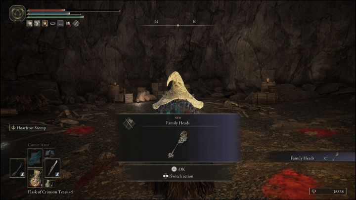 Za pokonanie Garrisa, nekromantę otrzymacie broń typu korbacz, Głowy klanu (Family Heads) oraz 9000 Run - Elden Ring: Garris, nekromanta (Necromancer Garris) - boss, jak pokonać? - Elden Ring - poradnik do gry