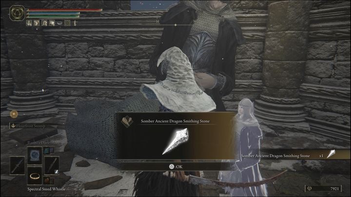 Za ukończenie zadania otrzymacie Starożytny Ponury Kamień Kowalski Smoków (Somber Ancient Dragon Smithing Stone) - Elden Ring: Latenna, albinauryk (Latenna, the Albinauric) - solucja, opis przejścia - Elden Ring - poradnik do gry