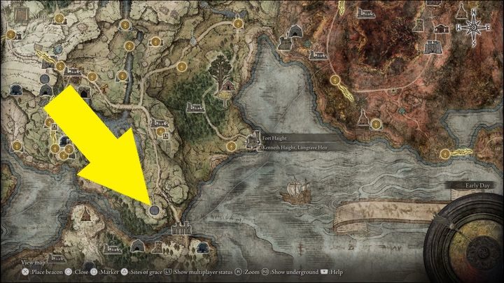 Wieczne więzienie znajduje się tam, gdzie pokazuje żółta strzałka - Elden Ring: Blaidd - solucja, opis przejścia - Elden Ring - poradnik do gry