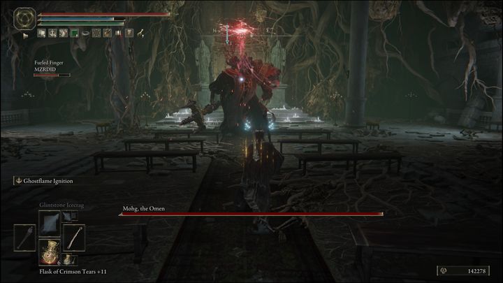 Po pokonaniu Mohga, Omena (Mogh, the Omen) pod stolicą Leyndell, za jego tronem znajduje się iluzoryczna ściana - Elden Ring: Hyetta - solucja, opis przejścia - Elden Ring - poradnik do gry