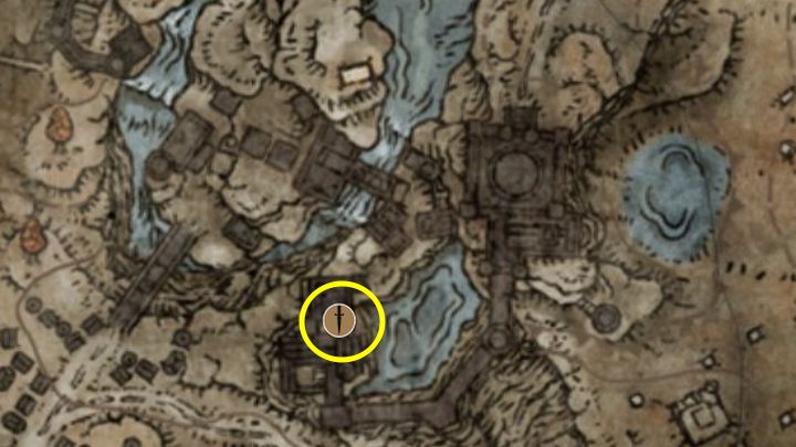 Na zachód od przeciwnika Moonrithyll, Karian Knight w zamku Ensis znajdują się schody - Shadow of the Erdtree: Wszystkie nowe bronie - Elden Ring - poradnik do gry