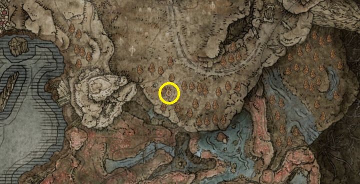 Wejście do Lochu płaczki, w którym znajduje się broń, jest na wschodzie lokacji Ukryty grób Charo - Shadow of the Erdtree: Wszystkie nowe bronie mapa - Elden Ring - poradnik do gry