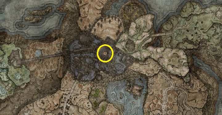 Dotrzyjcie na trzecie piętro magazynu i przeskoczcie przez balustradę, żeby dotrzeć do zwłok, przy których znajdziecie tarczę - Shadow of the Erdtree: Wszystkie nowe bronie mapa - Elden Ring - poradnik do gry