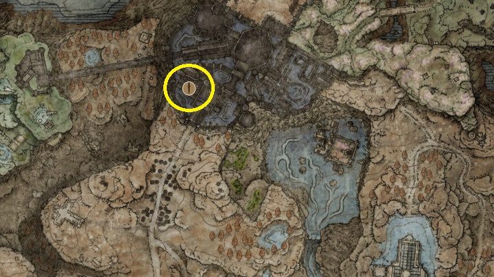 Broń można znaleźć w zbrojowni w południowo-zachodniej części twierdzy, na lewo od głównego placu - Shadow of the Erdtree: Wszystkie nowe bronie mapa - Elden Ring - poradnik do gry