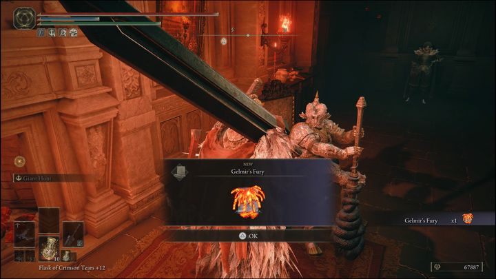 Porozmawiajcie potem z Rycerzem Bernahlem (Knight Bernahl) aby zdobyć nowy czar, Furię Gelmir (Gelmirs Fury) - Elden Ring: Tanith / Wulkaniczny Dwór (Volcano Manor) - solucja, opis przejścia - Elden Ring - poradnik do gry