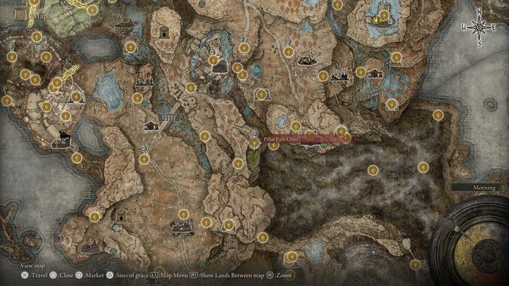 Thiollier znajduje się przy miejscu łaski Krzyż przy drodze kolumn - Shadow of the Erdtree: Św. Trina, Thiollier i Moore - solucja, opis przejścia - Elden Ring - poradnik do gry