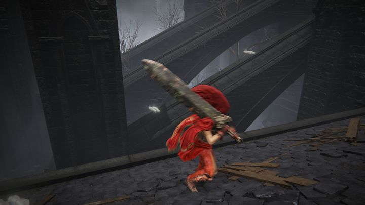 Następnie wskoczcie na część dachu widoczną na zdjęciu, koniecznie sprintując - Shadow of the Erdtree: Rycerz ognia Queelign - solucja, opis przejścia - Elden Ring - poradnik do gry