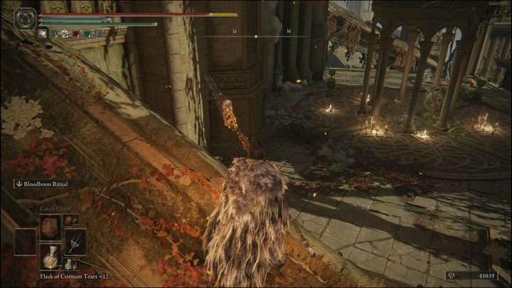 Następnie skoczcie na kolumnę, a z niej zeskoczcie na platformę widoczną na zdjęciu - Elden Ring: Łajnożerca (Dung Eater) / Szubrawiec Boggart (Blackguard Boggart) - solucja, opis przejścia - Elden Ring - poradnik do gry