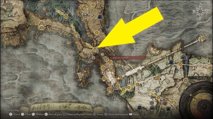 Następnym razem znajdziecie go w Jeziornej Liurnii (Liurnia of the Lakes), przy miejscu łaski Klify z widokiem na jezioro (Lake-Facing Clifs) - Elden Ring: Boc, szwacz (Boc the Seamster) - solucja, opis przejścia - Elden Ring - poradnik do gry