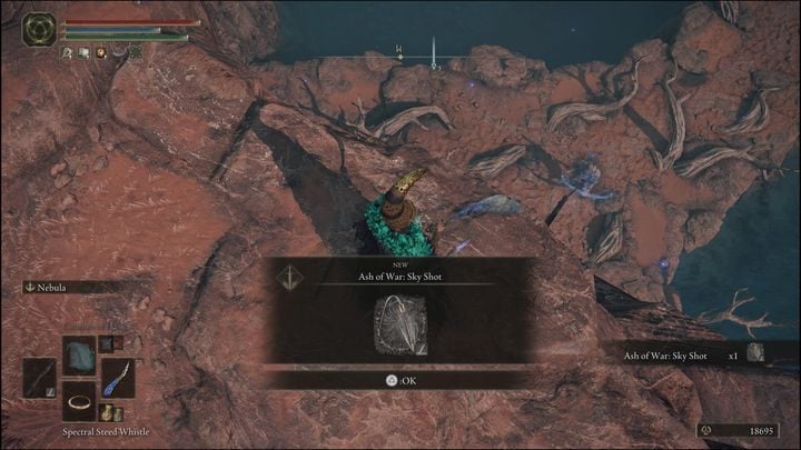 Ostatni popiół wojny w Caelid znajduje się za Szopą odosobnionego kupca (Isolated Merchants Shack) - Elden Ring: Popioły i Prochy (Caelid) - lista wszystkich - Elden Ring - poradnik do gry
