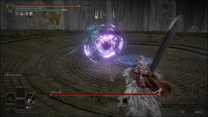 Gdy się od niego oddalicie, często będzie korzystać z kuli grawitacyjnej, która leci w bardzo szybkim tempie - Elden Ring: Alabastrowy Władca (Alabaster Lord) - boss, jak pokonać? - Elden Ring - poradnik do gry