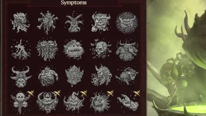 Pod spodem znajdują się Symptomy - Total War Warhammer 3: Nurgle - unikalne mechaniki - Total War Warhammer 3 - poradnik do gry