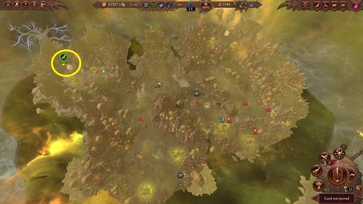 Po wkroczeniu do tej krainy Waszym zadaniem będzie dojść na jej drugi koniec (miejsce to poznacie po zielonym pergaminie) - Total War Warhammer 3: Królestwo Nurgle - Total War Warhammer 3 - poradnik do gry