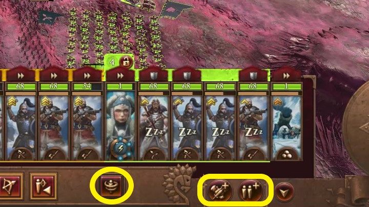 Po prawej możecie natomiast zobaczyć 3 kolejne nowe przyciski, od lewej - Total War Warhammer 3: Bitwy o dusze demonów - Total War Warhammer 3 - poradnik do gry