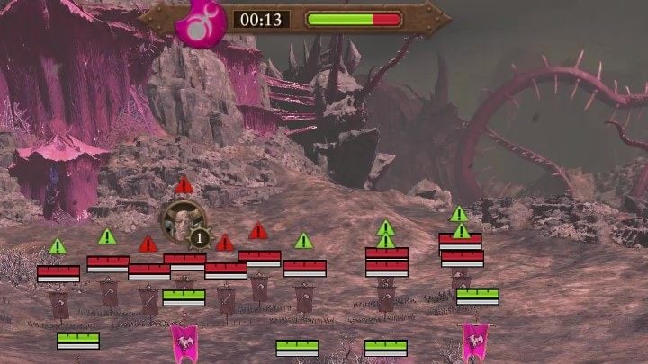 Na górze, w centrum mapy znajduje się licznik czasu - pokazuje ile już toczycie potyczkę - Total War Warhammer 3: Bitwy - Total War Warhammer 3 - poradnik do gry