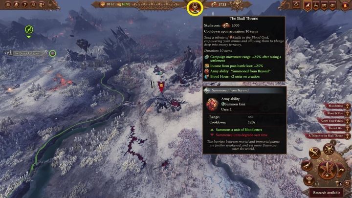 Mechanikę tę można włączyć za pomocą przycisku z wizerunkiem rogatej głowy u góry ekranu. - Total War Warhammer 3: Khorne - unikalne mechaniki - Total War Warhammer 3 - poradnik do gry